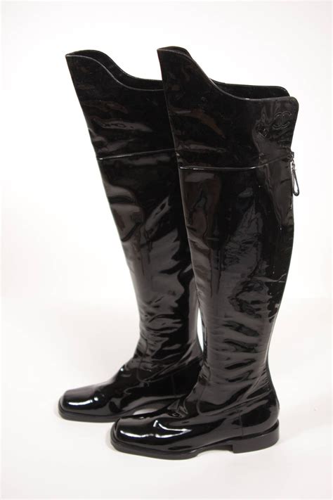 chanel patent leather shoes|chanel patent leather pirate boots.